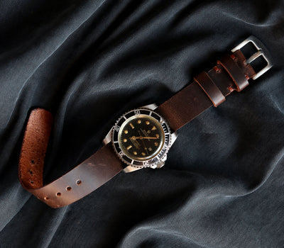 leather nato strap with rolex watch