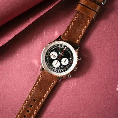 handmade leather watch strap for Breitling