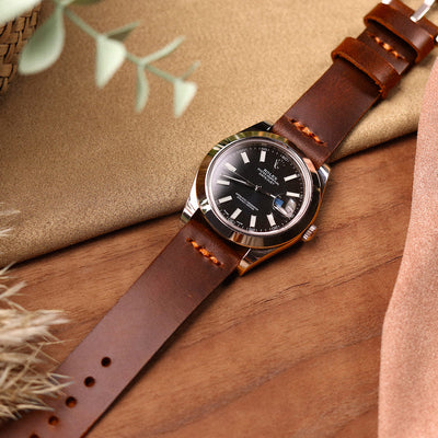 minimal leather watch band for Rolex