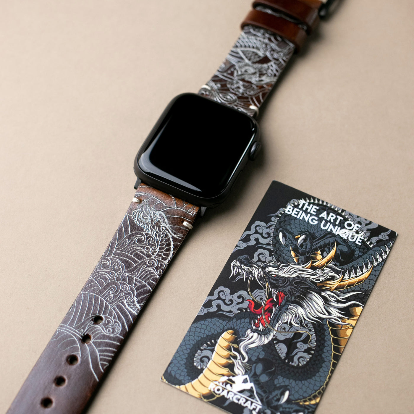 Dragon - Apple Watch Leather Band - Antique Brown