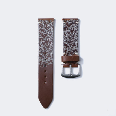 Faces - Leather Watch Strap - Antique Brown