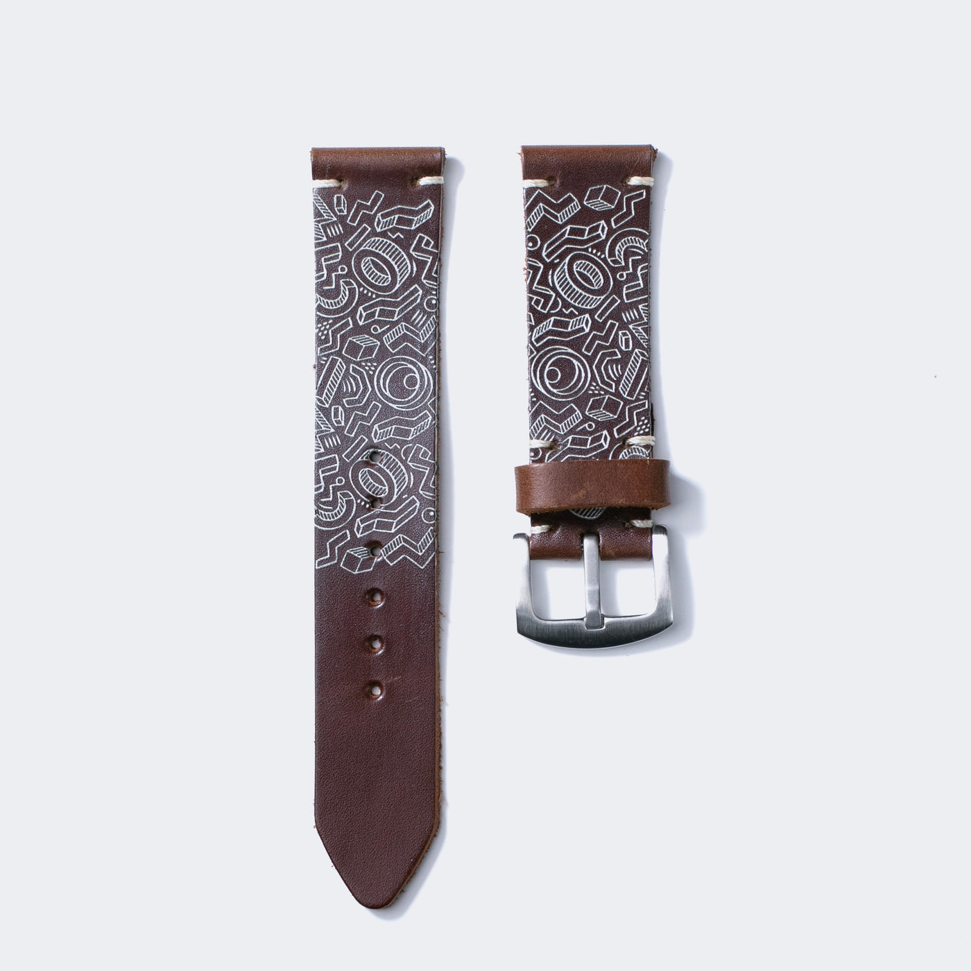 Shapes - Leather Watch Strap - Antique Brown
