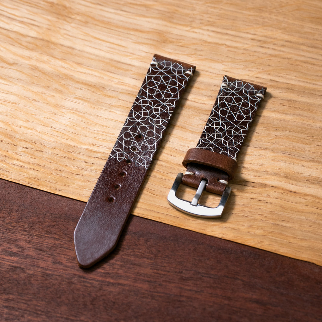 Stars - Leather Watch Strap - Antique Brown