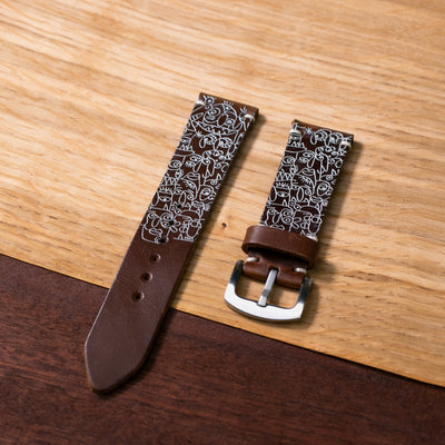 Faces - Leather Watch Strap - Antique Brown