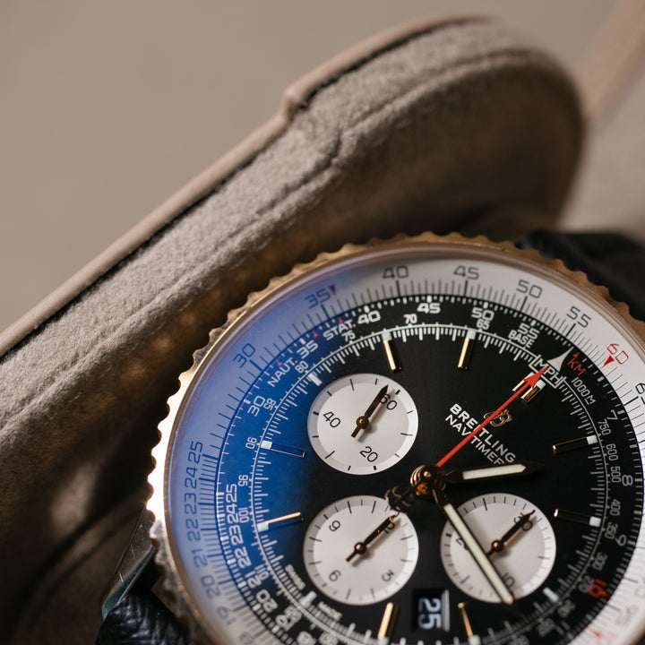 Uhrenetui - 1 Uhr Beige Lederrolle