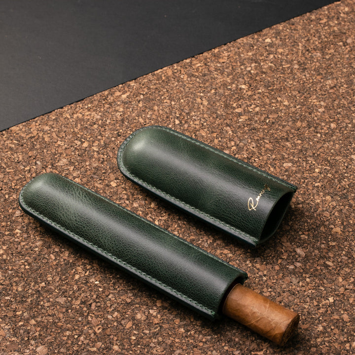 Leather Cigar Case for 1 - Emerald