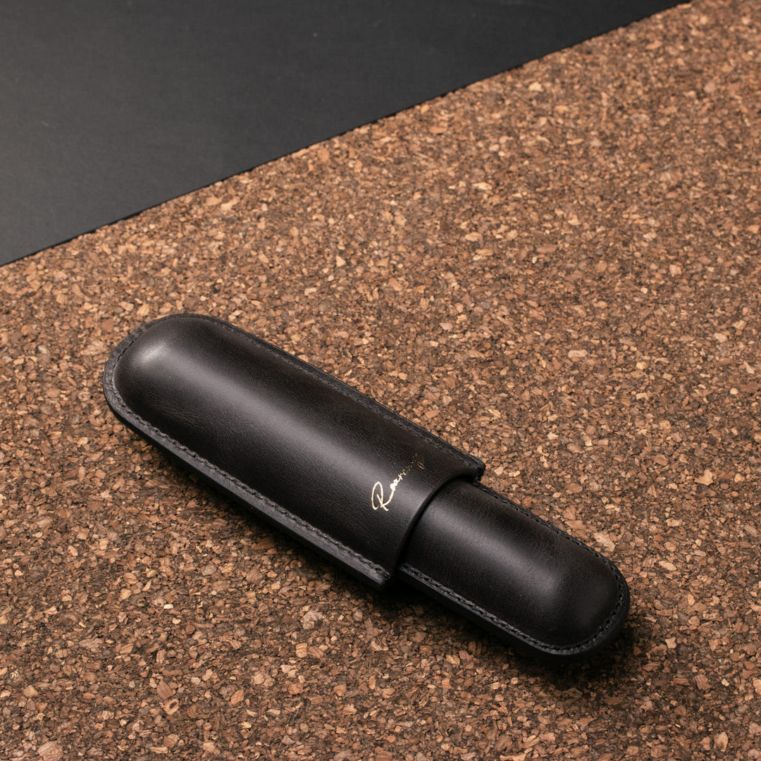 Leather Cigar Case for 1 - Coal