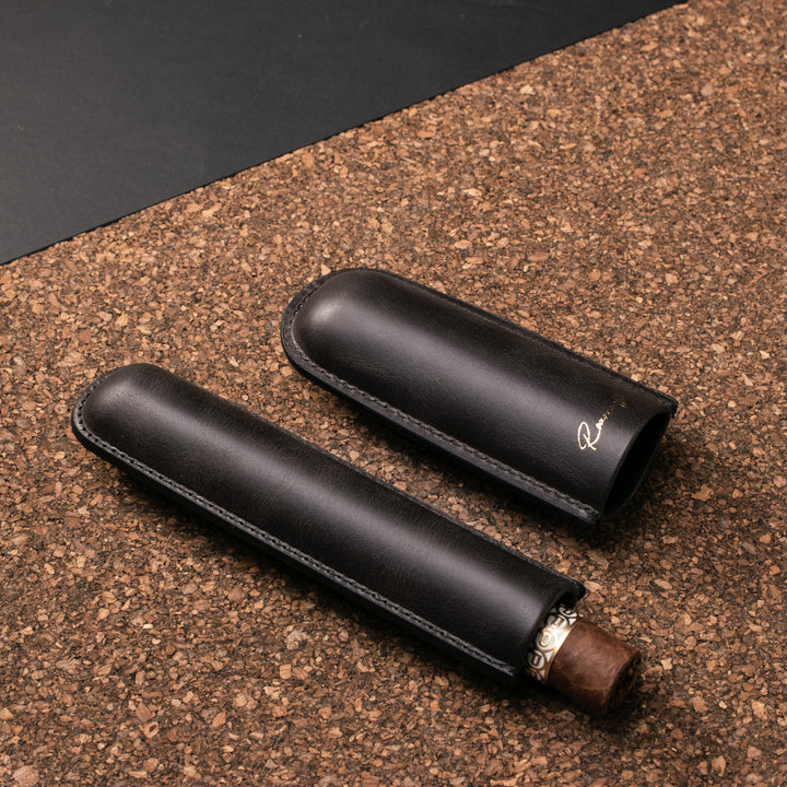 Leather Cigar Case for 1 - Coal