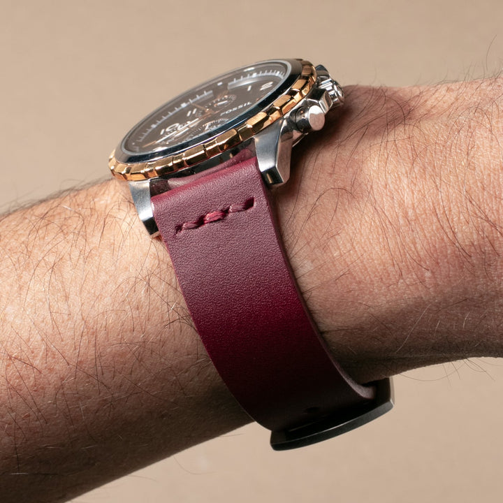 Leather Watch Strap - Plum