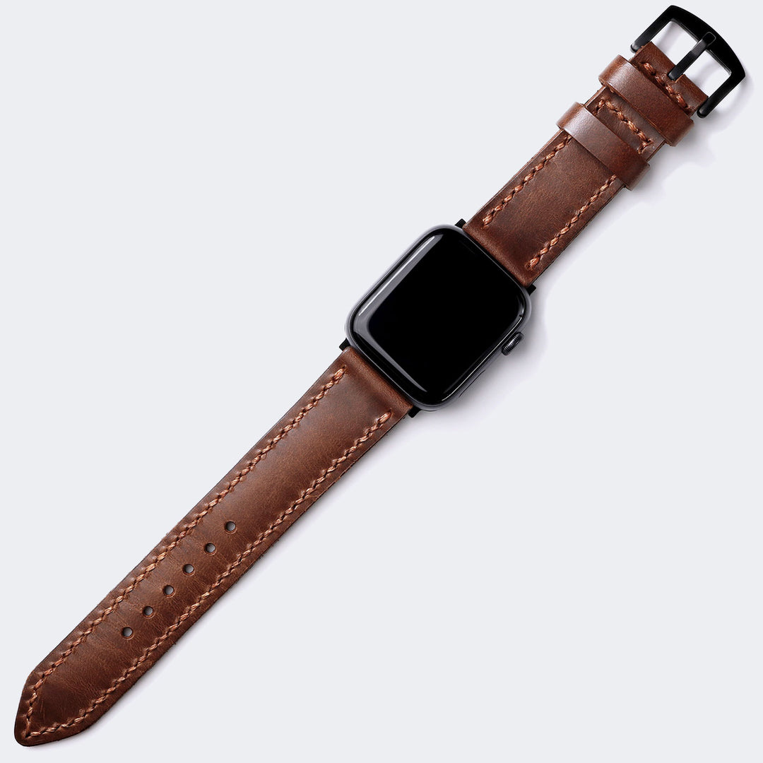 Custom Made Apple Watch Strap - Antique Brown