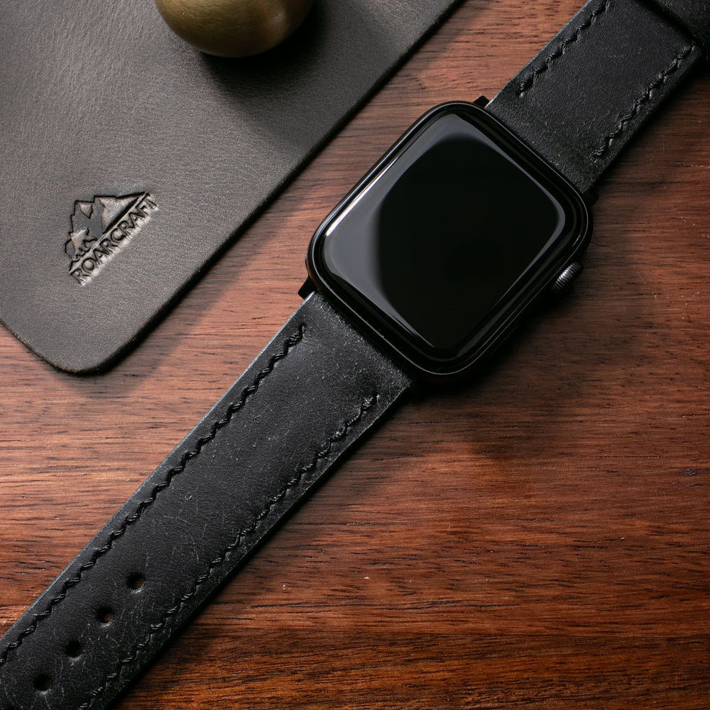 Custom Made Apple Watch Strap - Rustic Black Pueblo