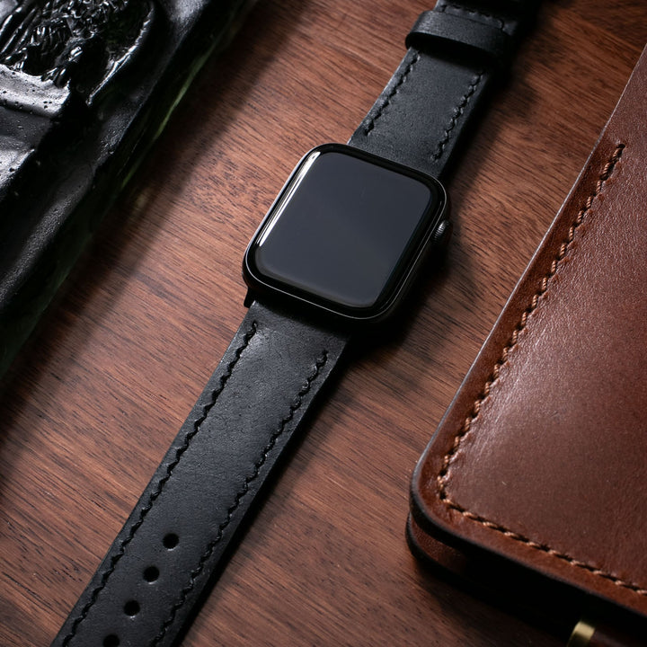 Custom Made Apple Watch Strap - Rustic Black Pueblo