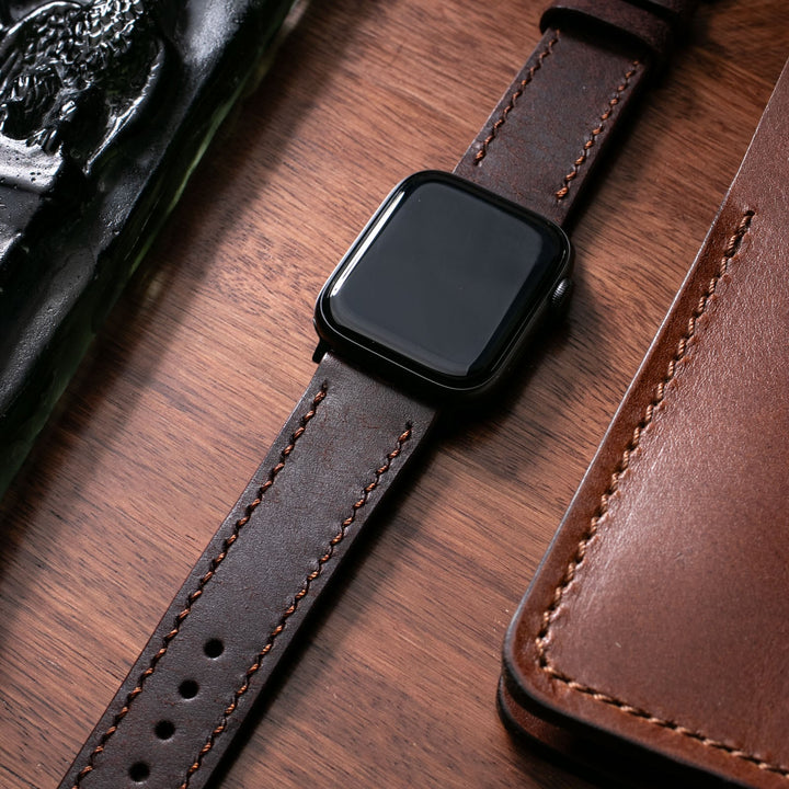 Custom Made Leather Watch Strap - Rustic Brown Pueblo