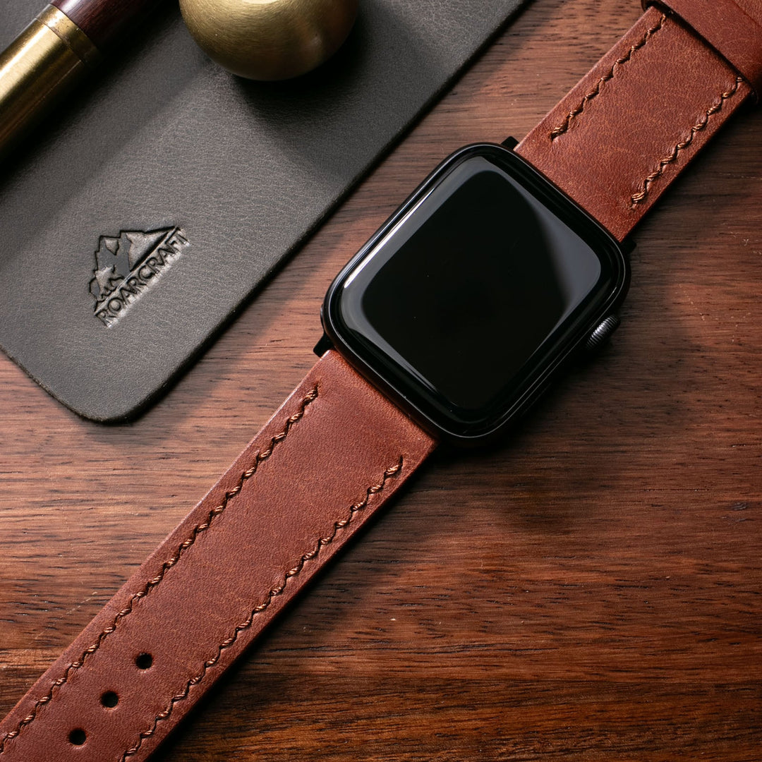 Custom Made Leather Watch Strap - Chocolate Pueblo