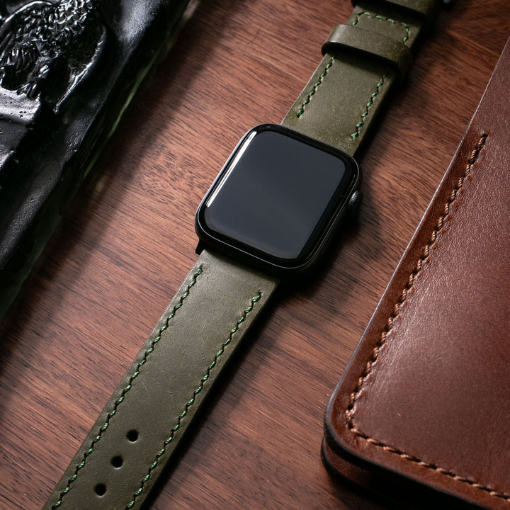 Custom Made Apple Watch Strap - Olive Green Pueblo