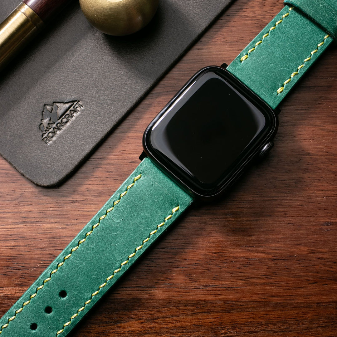 Custom Made Apple Watch Strap - Smooth Teal Pueblo