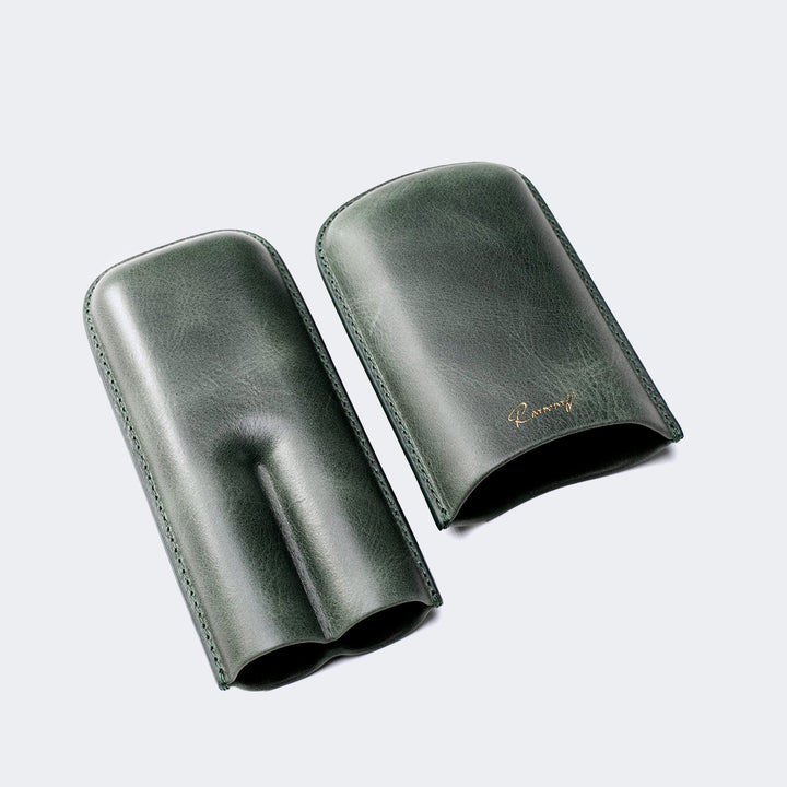 Leather Cigar Case for 2 - Emerald