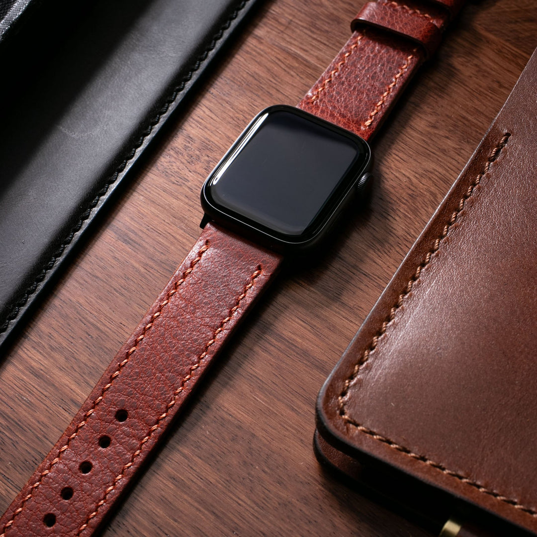 Custom Made Apple Watch Strap - Burgundy