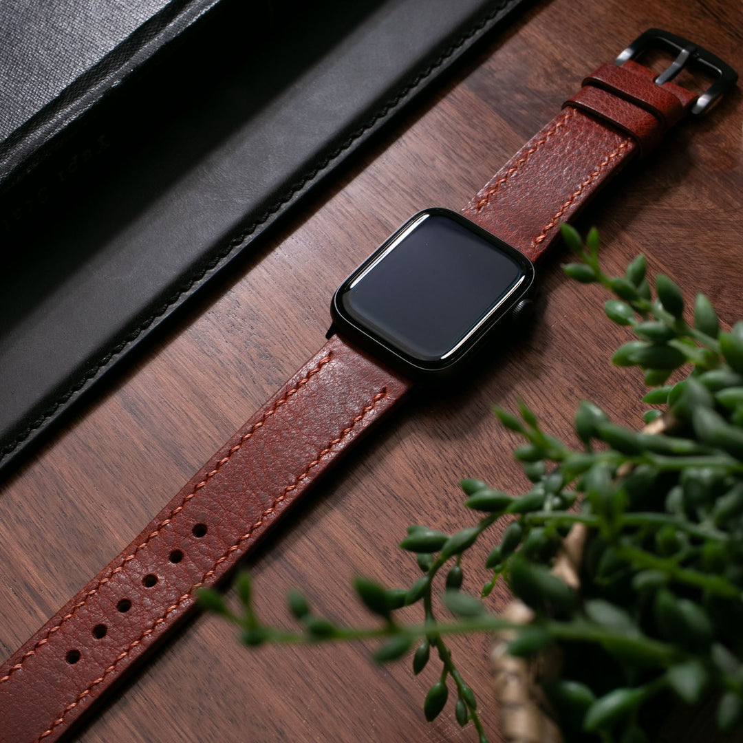 Custom Made Apple Watch Strap - Burgundy