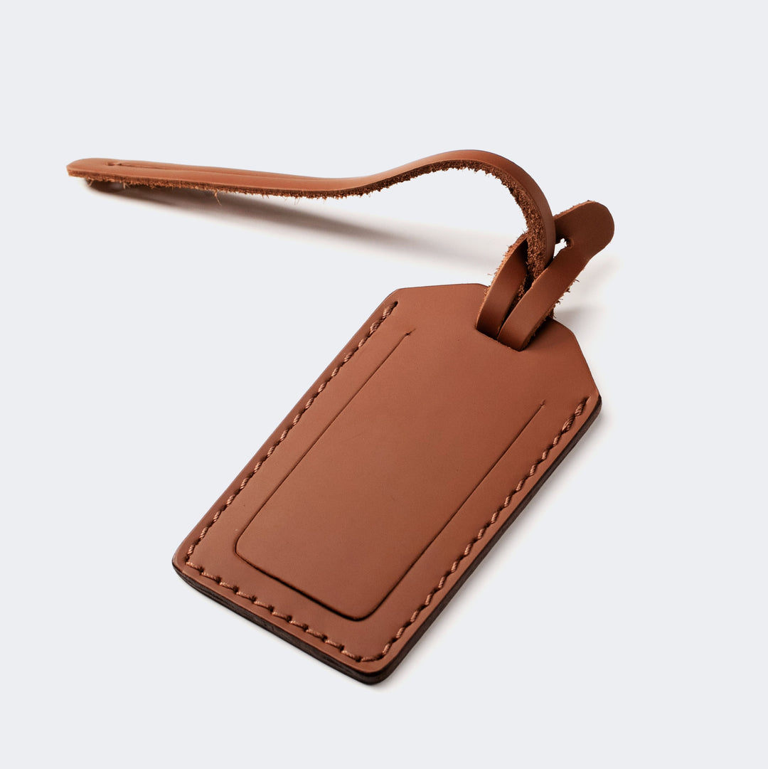 Leather Luggage Tag Caramel