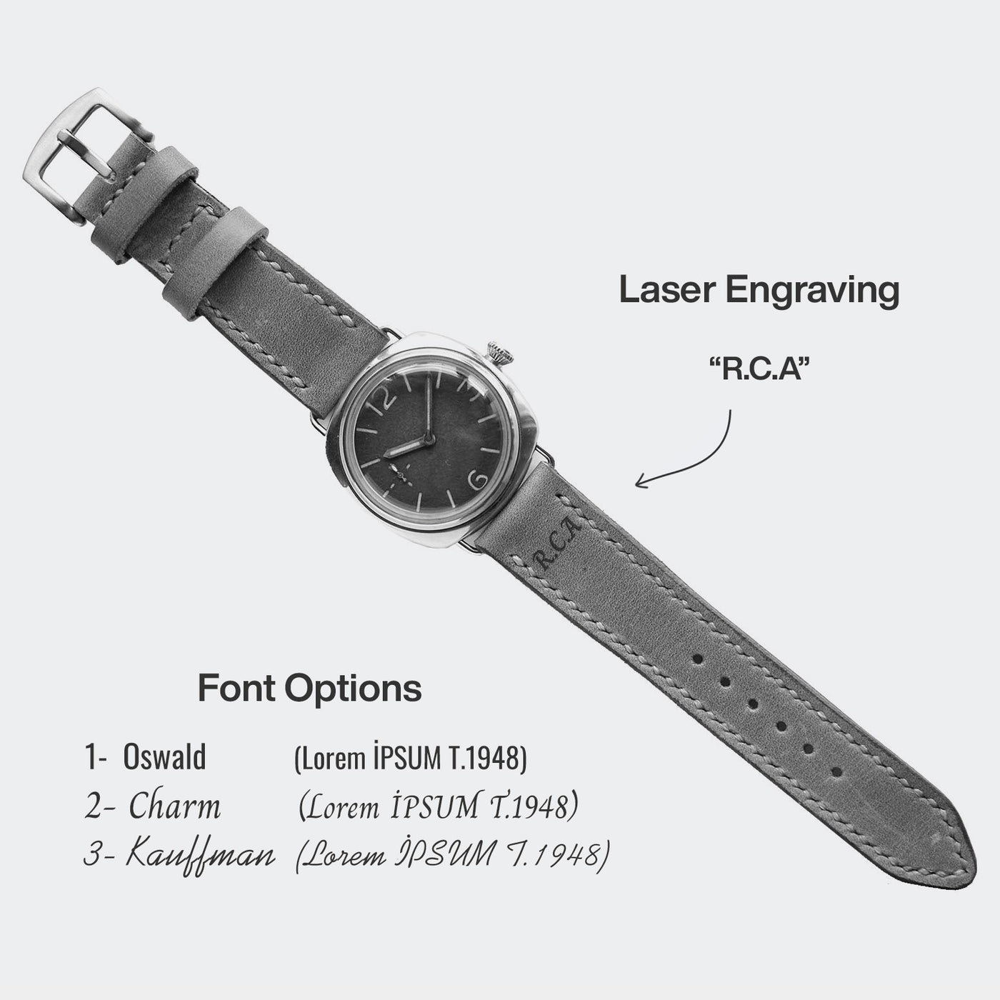 Custom Made VegTan Leather Watch Strap - Purple