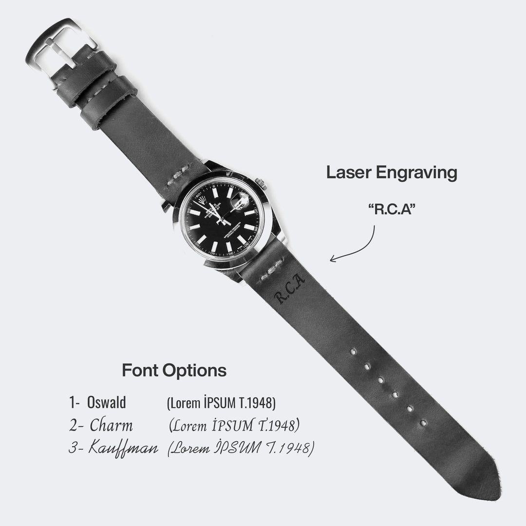 Leather Watch Strap - Indigo Blue