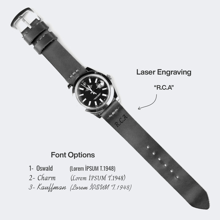 Leather Watch Strap - Indigo Blue