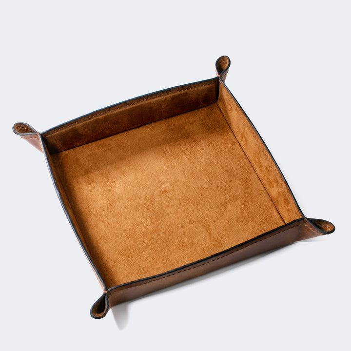 Luxury Valet Tray Large (20x20cm) Tobacco