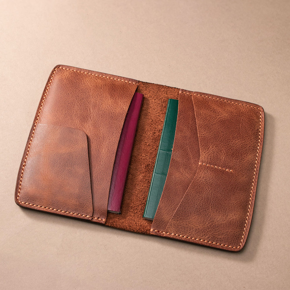 Leather Double Passport Wallet - Nemrut