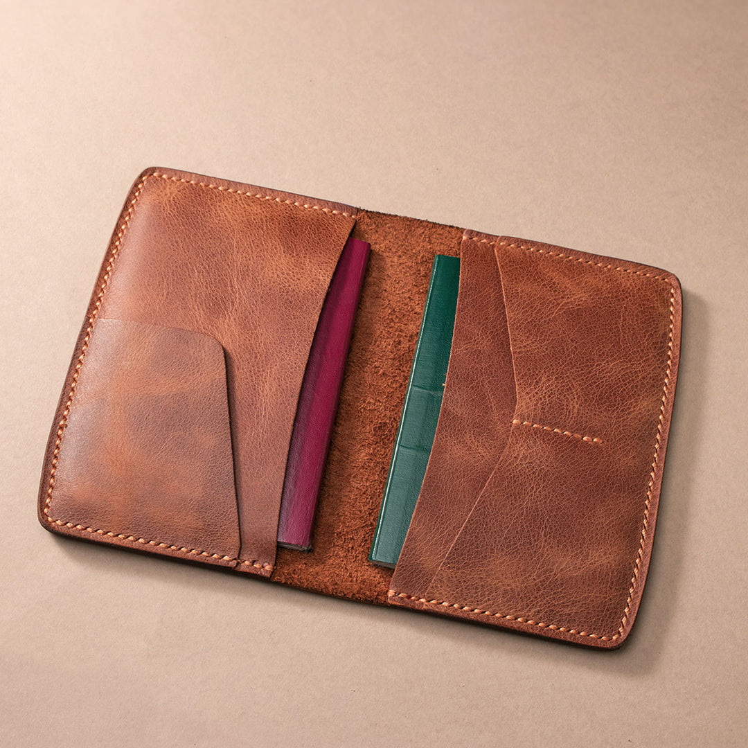Leather Double Passport Wallet - Nemrut
