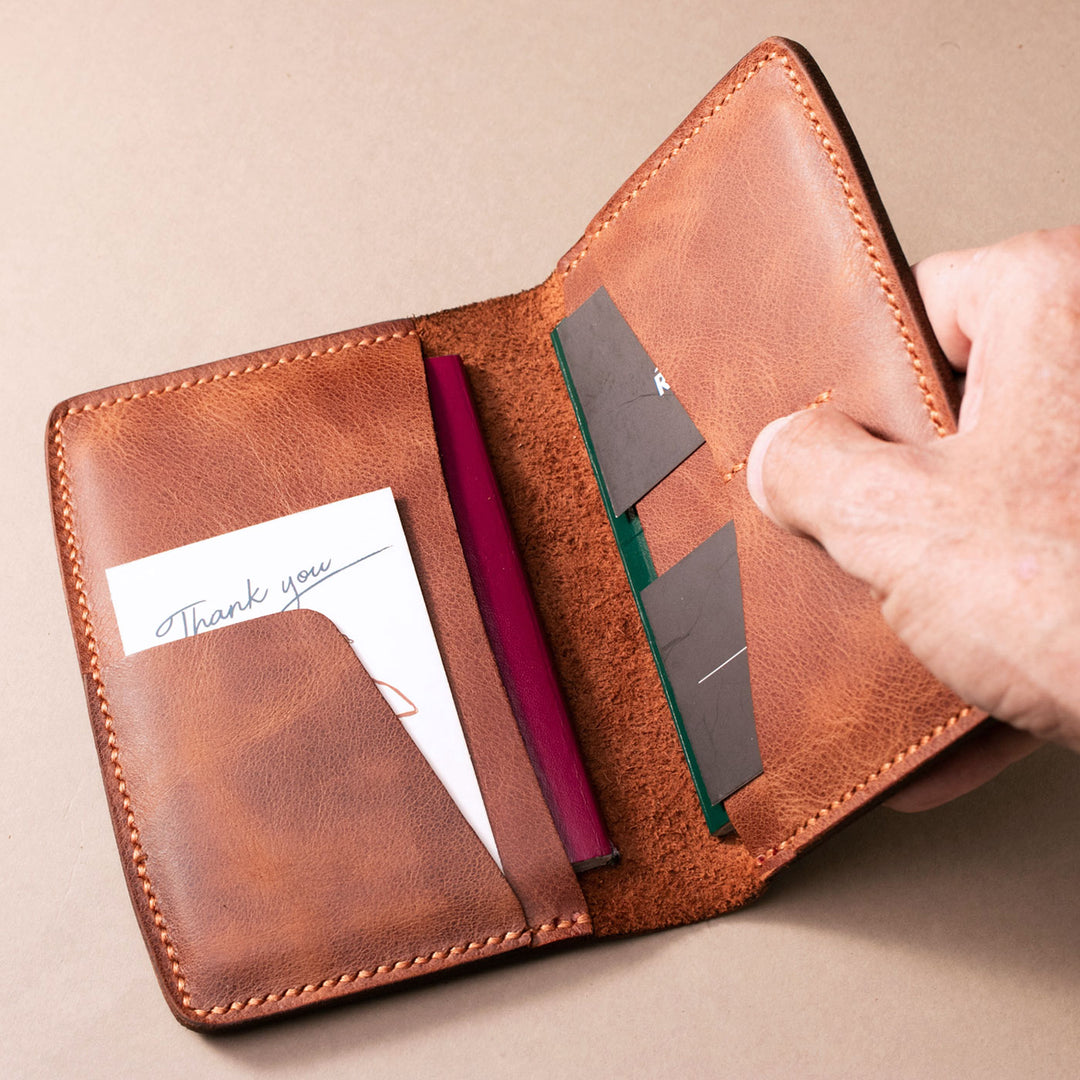 Leather Double Passport Wallet - Nemrut
