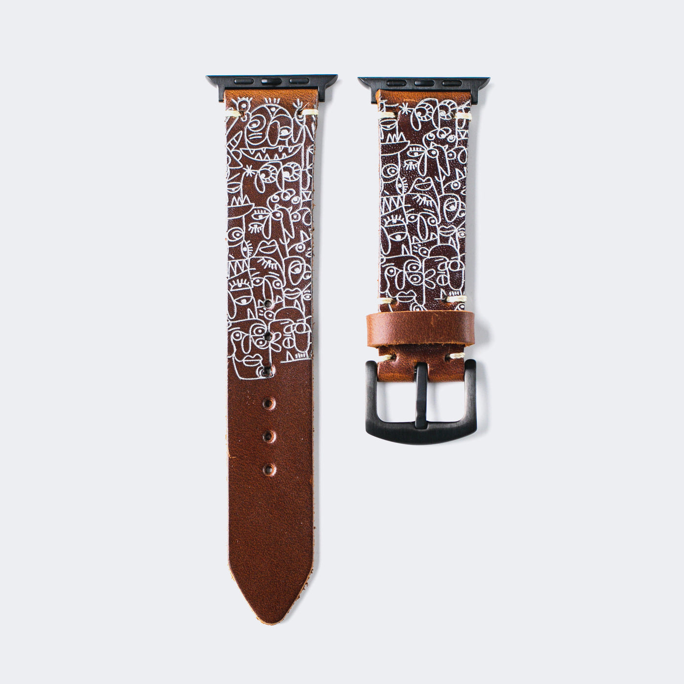 Faces - Apple Watch Leather Band - Antique Brown