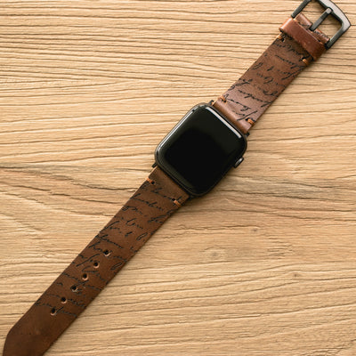 Scritto Black - Apple Watch Leather Band - Antique Brown