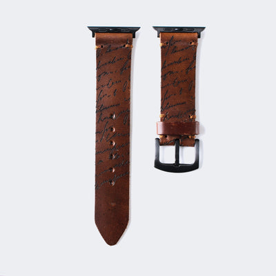 Scritto Black - Apple Watch Leather Band - Antique Brown