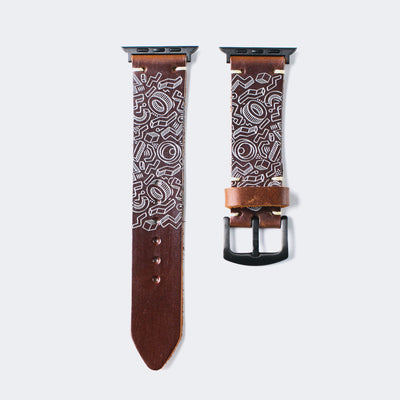 Shapes - Apple Watch Leather Band - Antique Brown