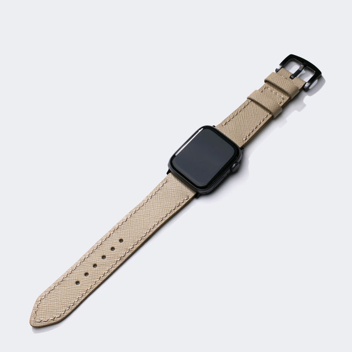 Custom Made Apple Watch Strap - Vanilla Saffiano