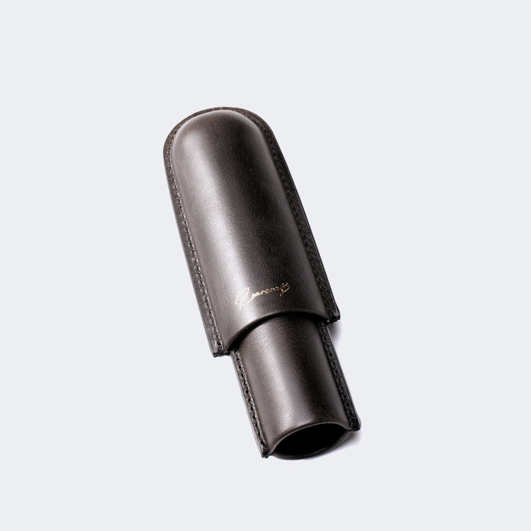 Leather Cigar Case for 1 - Coal