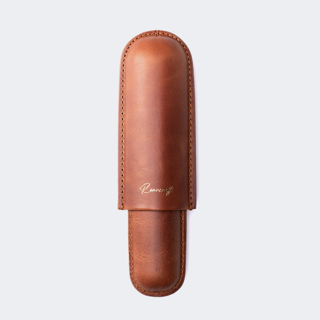 Leather Cigar Case for 1 - Tobacco