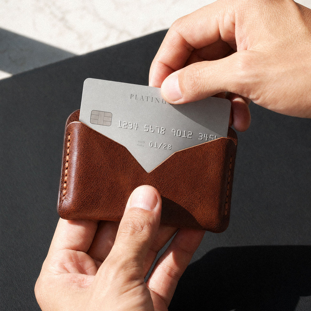 Leather Mini Card Holder - Troya