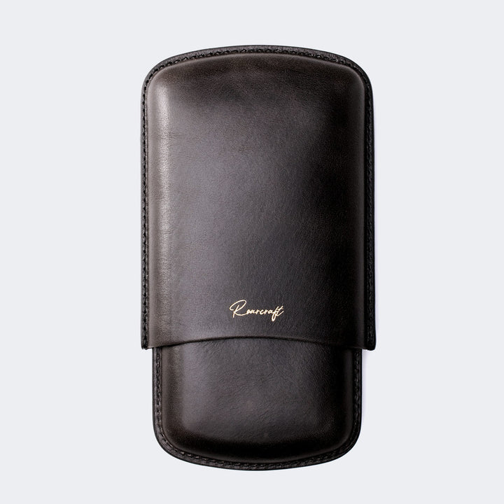 Leather Cigar Case for 3 - Coal