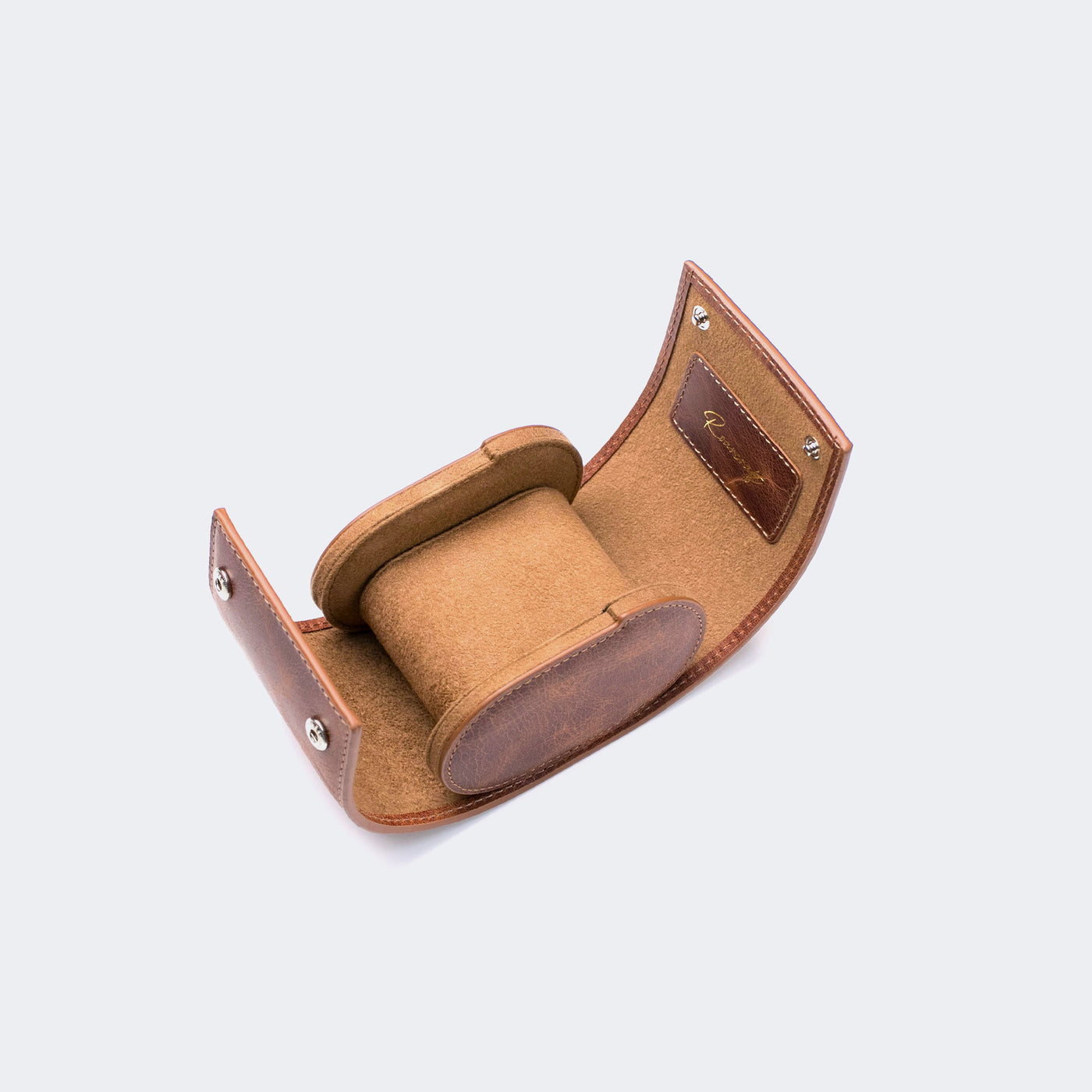 Single Watch Travel Case - Light Taupe - Granulated Leather