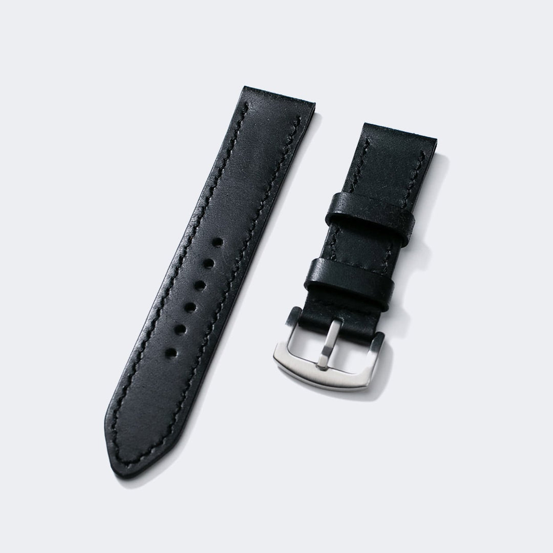 Custom Made Leather Watch Strap - Rustic Black Pueblo