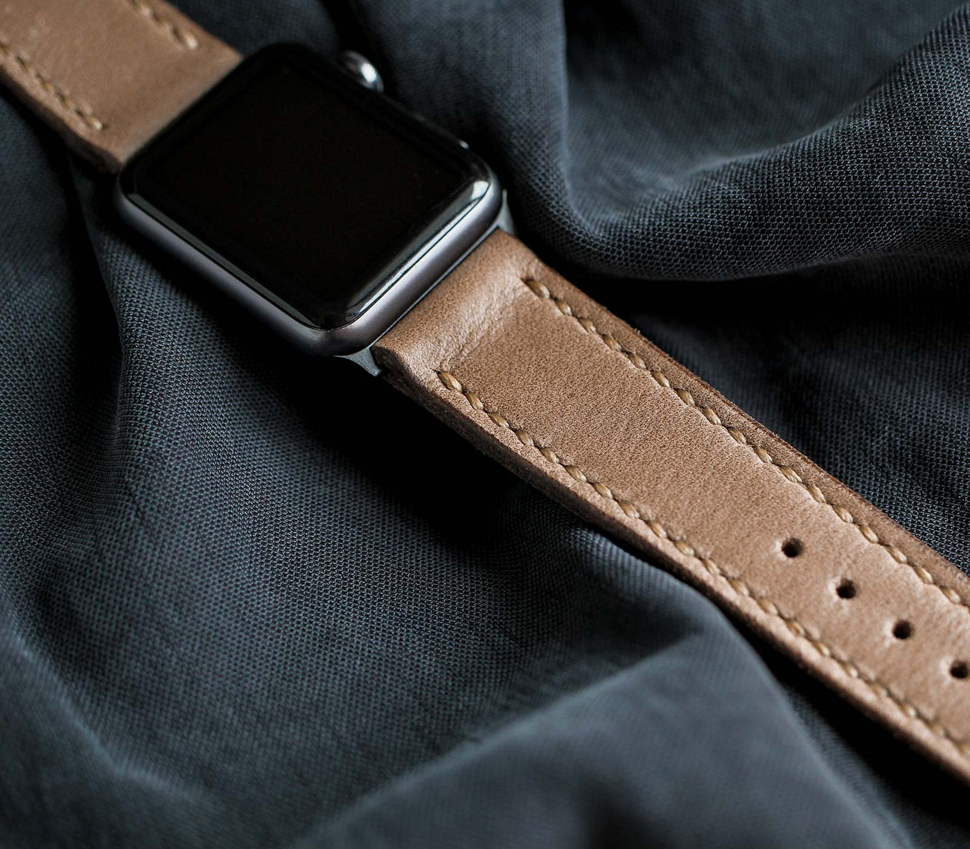 Custom Made Apple Watch Strap - Dark Beige