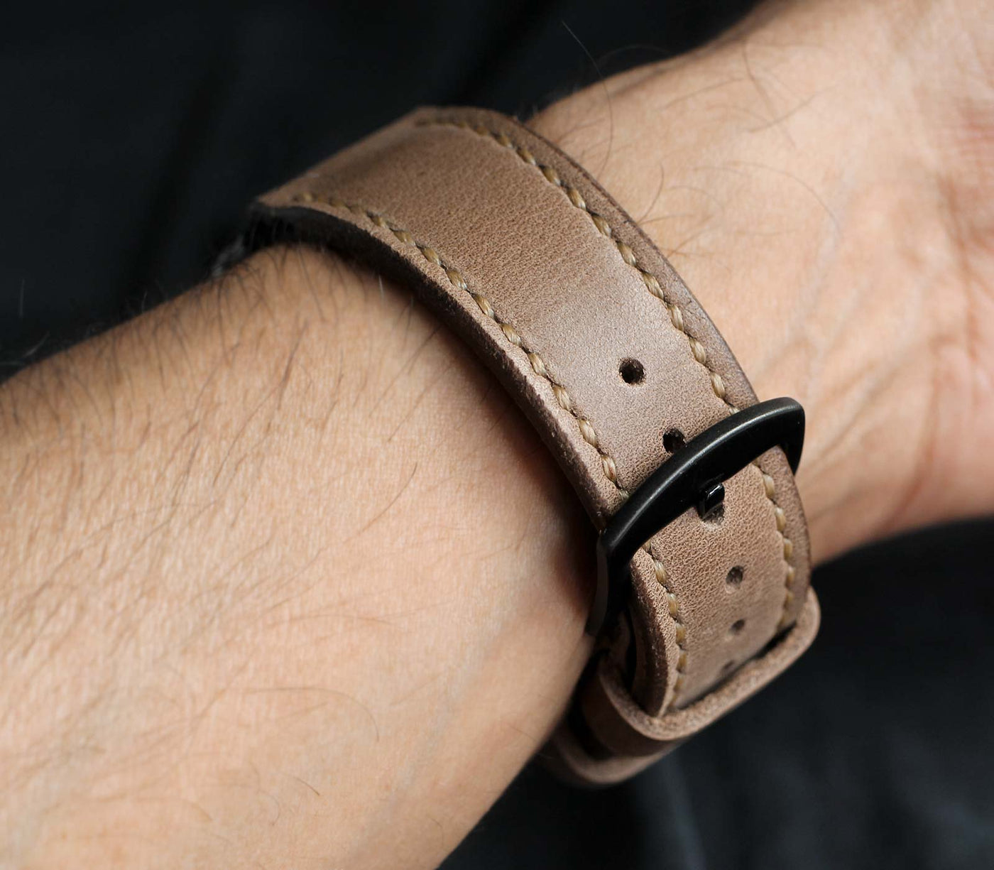 Custom Made Apple Watch Strap - Dark Beige