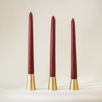 Brass Conical Candlestick - Set of 3