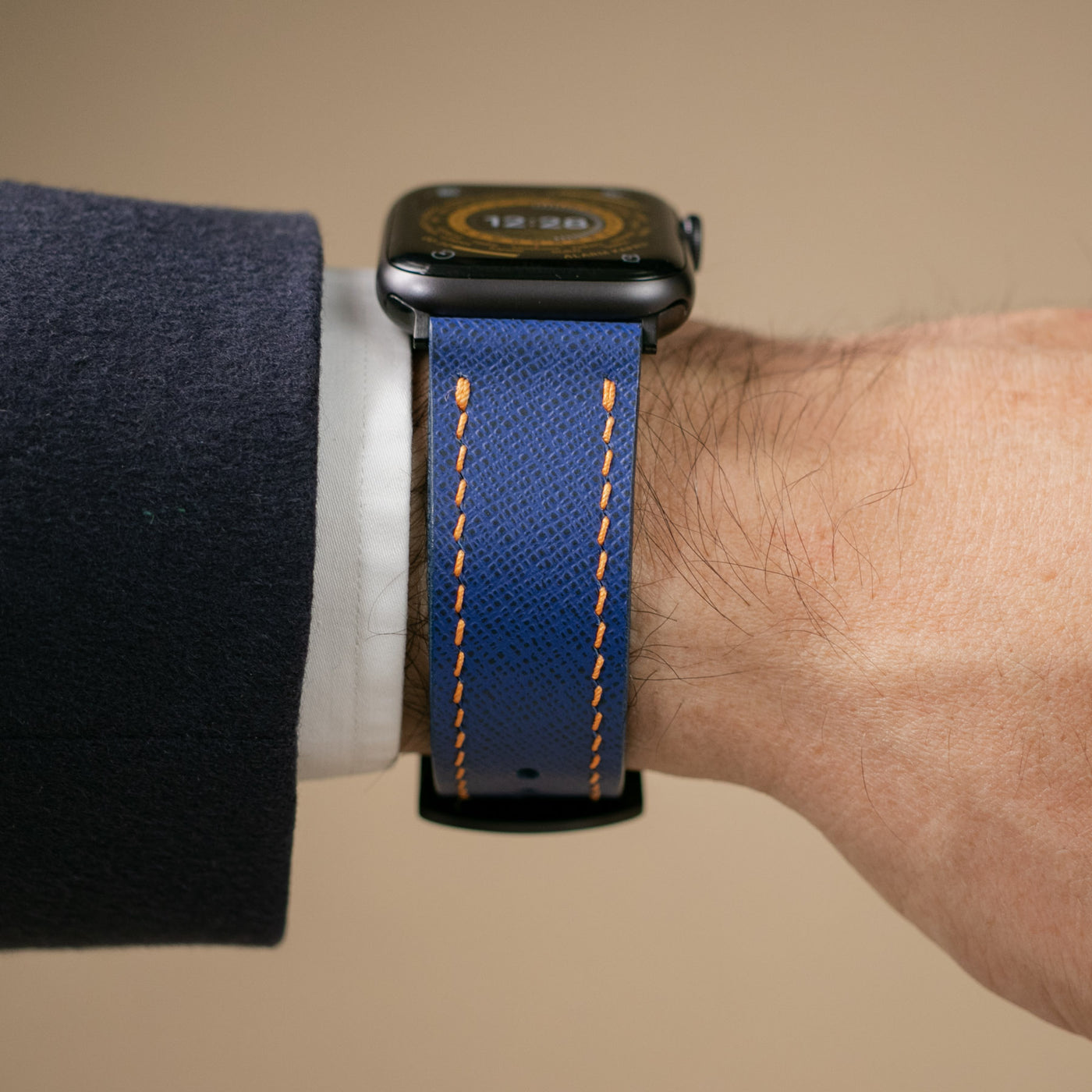 Custom Made Apple Watch Strap - Saxe Blue Saffiano