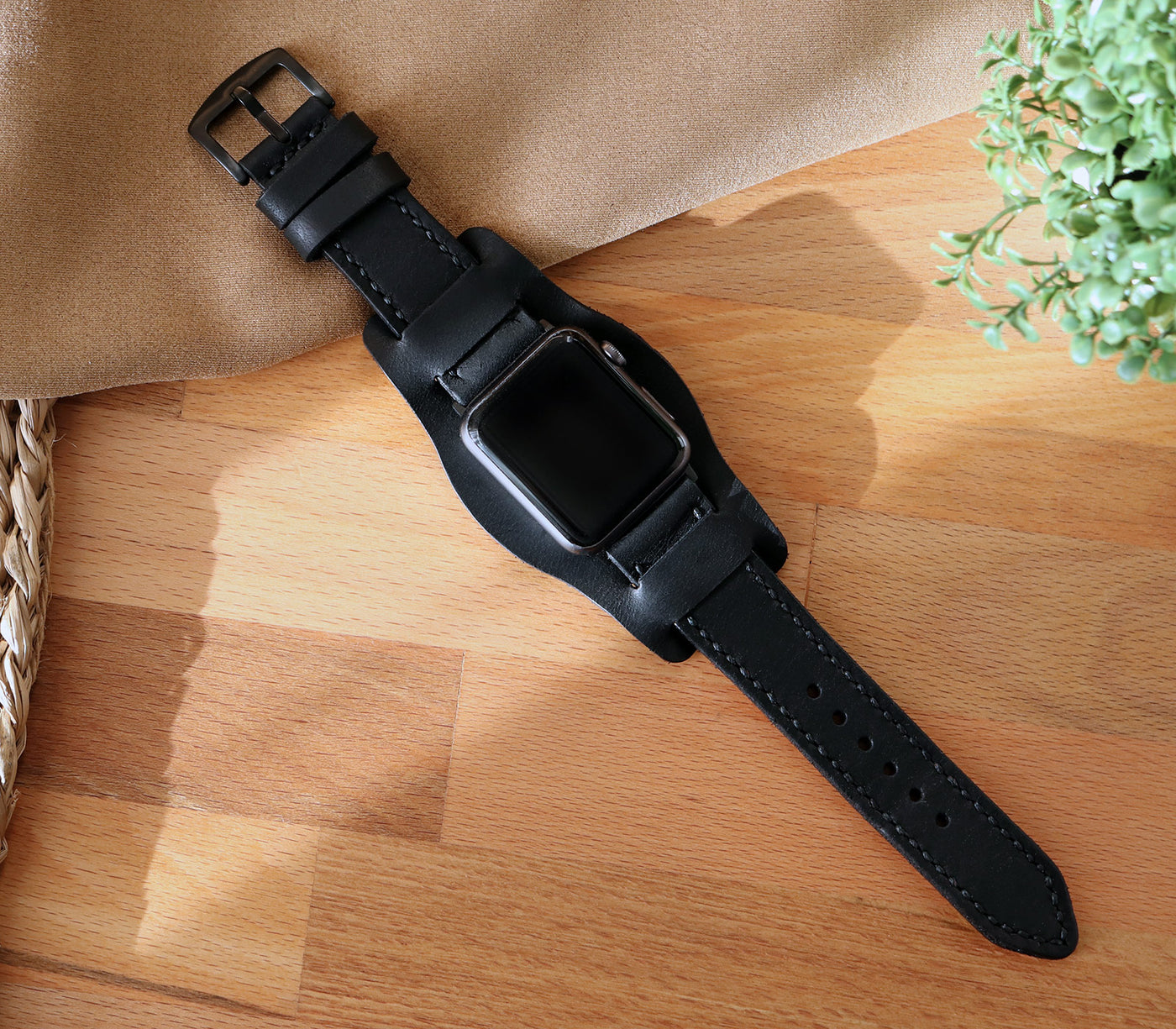 Custom Made Apple Watch Bund Strap - Black