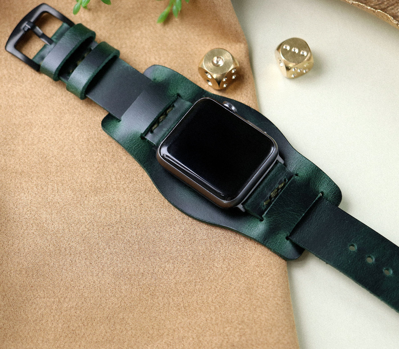 Apple Watch Minimal Bund Strap - Forest Green