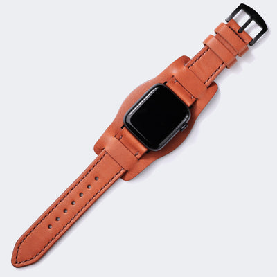 Custom Made Apple Watch Bund Strap - Cognac