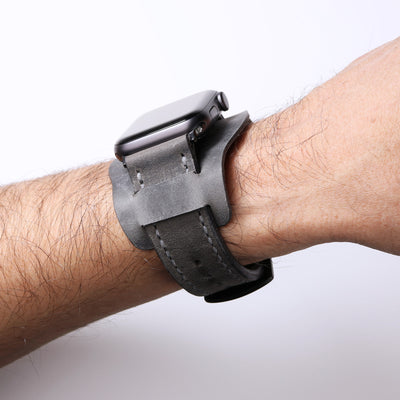 Custom Made Apple Watch Bund Strap - Antique Gray
